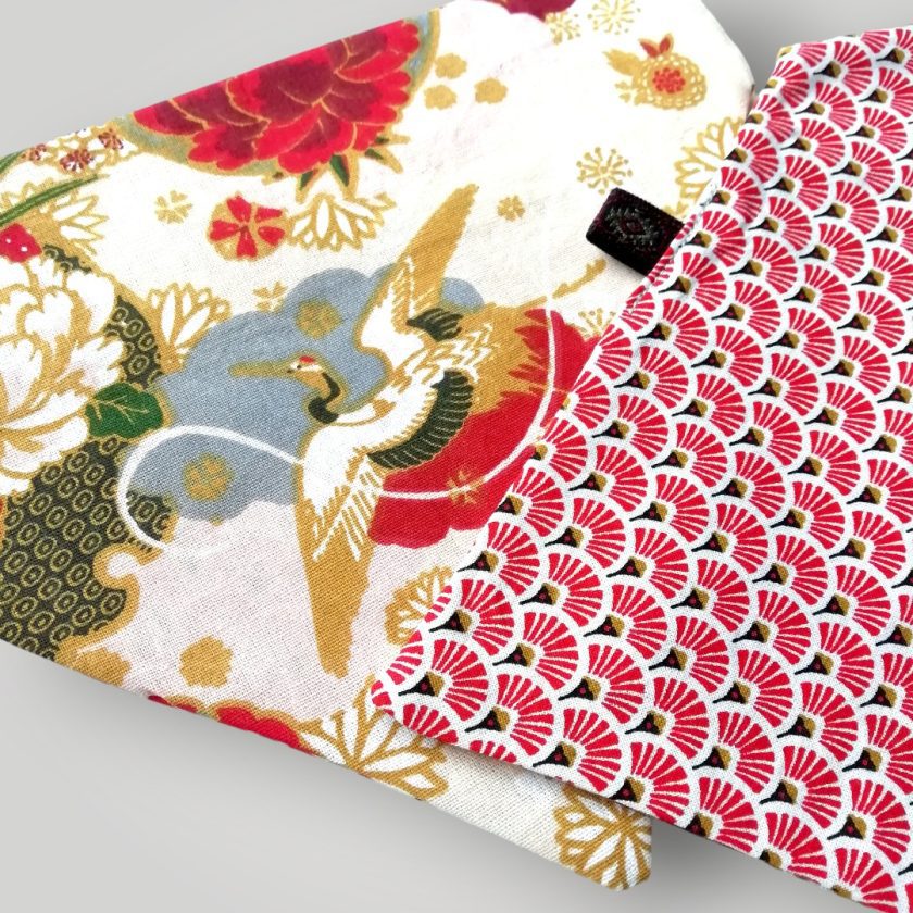 Japanese Crane & Red Fan Pattern μπαντάνα σκύλου - Image 4
