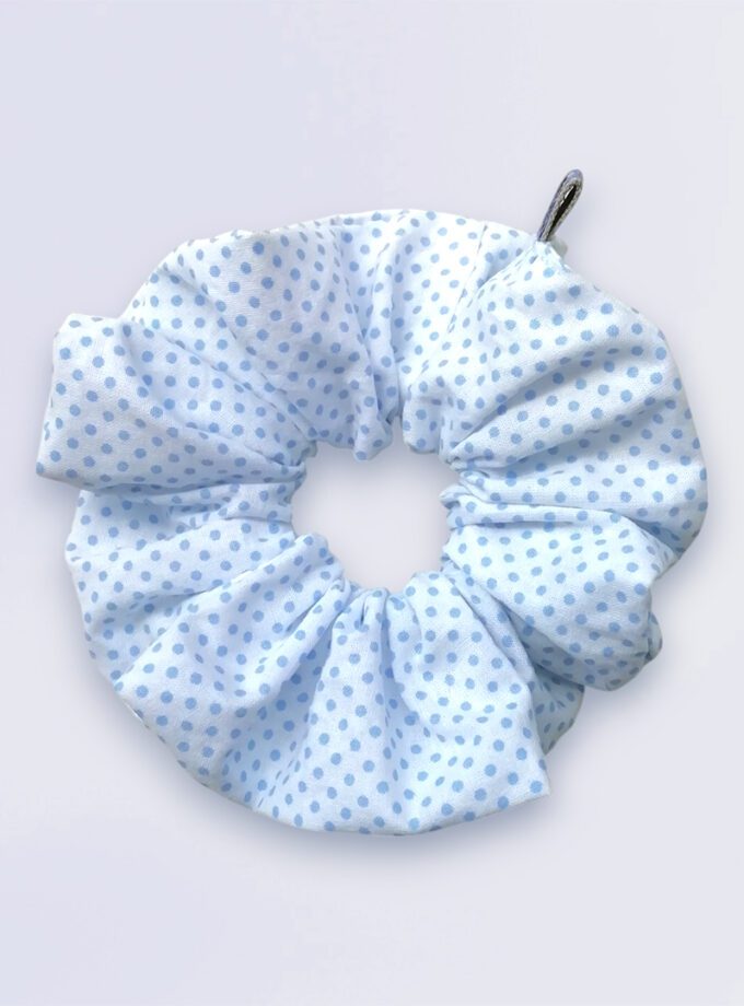 creative-stardust-scrunchie-whitw-with-blue-polka-dots2